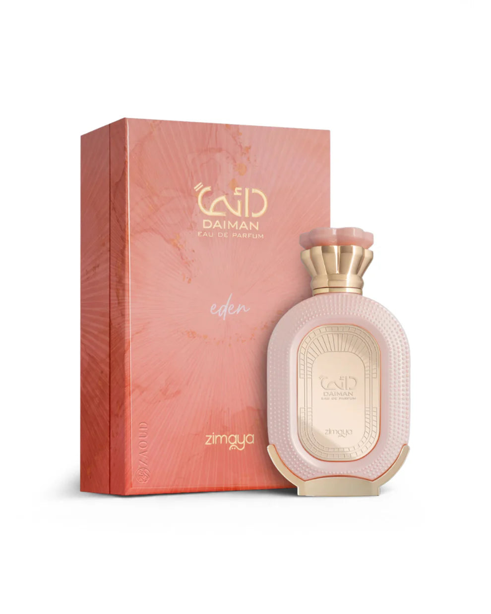 Zimaya-Daiman-Eden-PERFUME-BOTTLE-beside-box-against-white-background